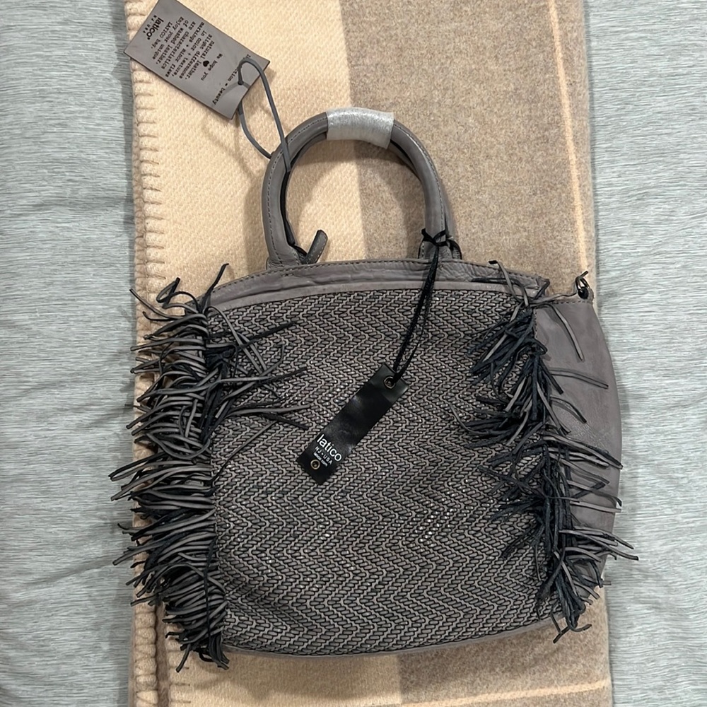 Latico- Italian leather handbag with top handle or crossbody/shoulder strap